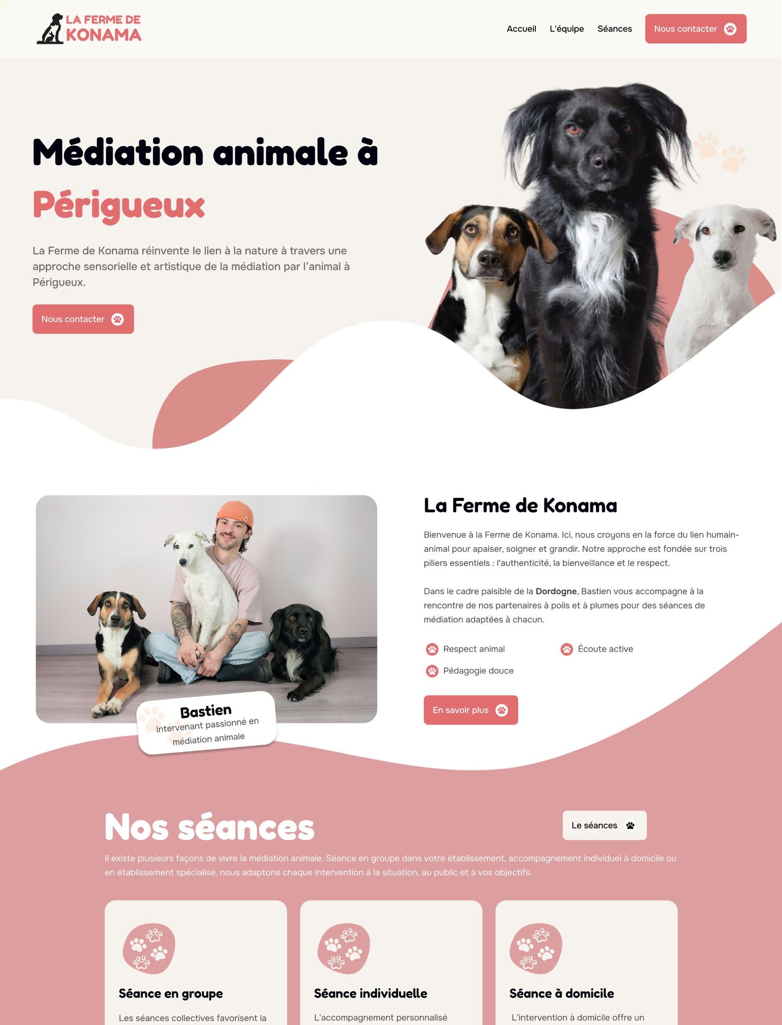 Page d'accueil à l'image du client